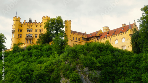 Hohenschwangau Castle in Bavaria, Germany. Romantic Upper Schwangau Palace is a very popular tourist destination in southern Germany next to Neuschwanstein Castle.