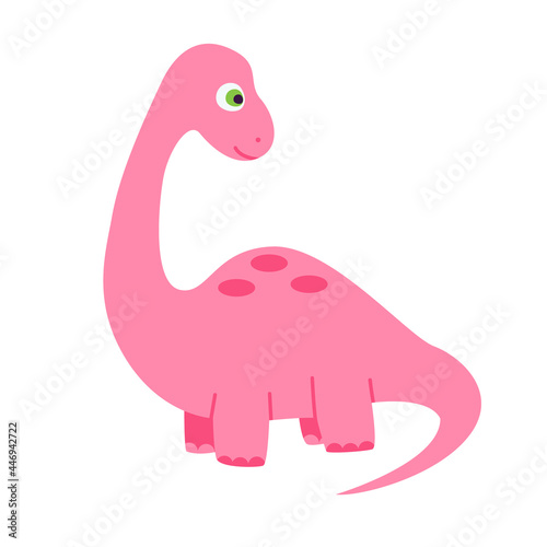 Cute little dinosaur vector illustration. Childish dinosaur set 