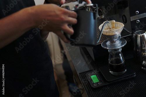 waiting for the barista to make delicious v60 coffee  © Risca Ardhi