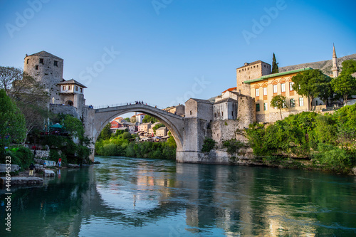 the iconic bridge Stari Most in Mostar photo