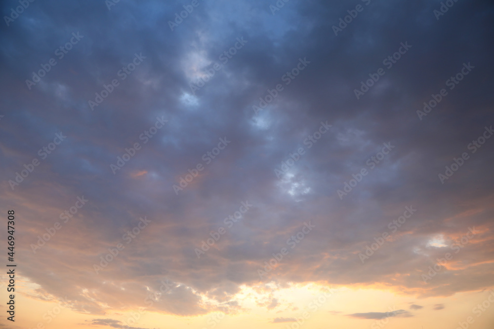 Picturesque view of sky with clouds at sunset