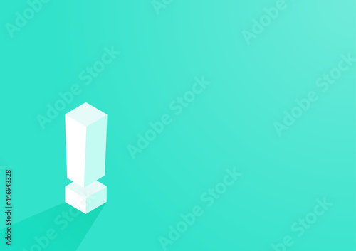 シンプルな「びっくりマーク」(エクスクラメーション、感嘆符)の背景イラスト素材(コピースペースあり)