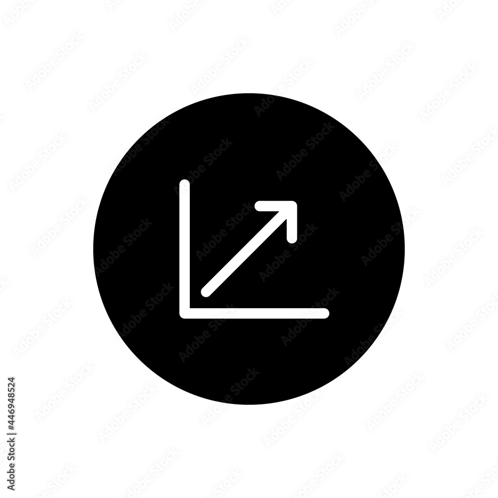 Up chart icon vector glyph rounded style Up chart icon vector glyph rounded style