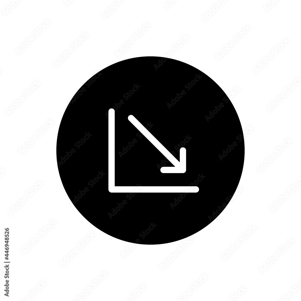 Down chart icon vector glyph rounded style Down chart icon vector glyph rounded style