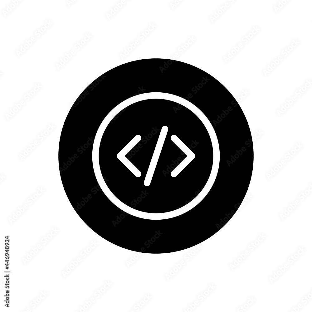 Coding icon vector glyph rounded style Coding icon vector glyph rounded style