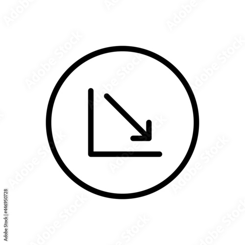 Down chart icon vector line rounded style