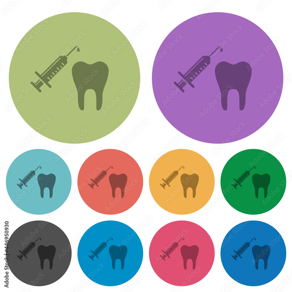 Tooth anesthesia color darker flat icons Tooth anesthesia color darker flat icons