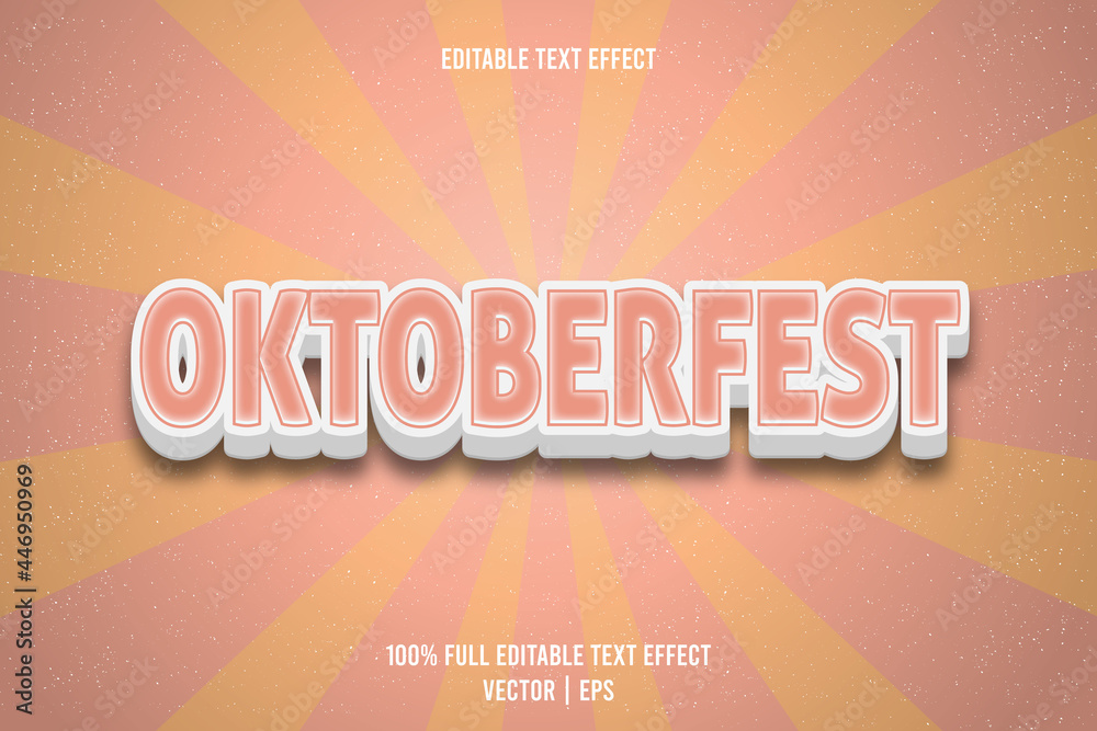 Oktoberfest editable text effect 3 dimension emboss cartoon style Stock ...