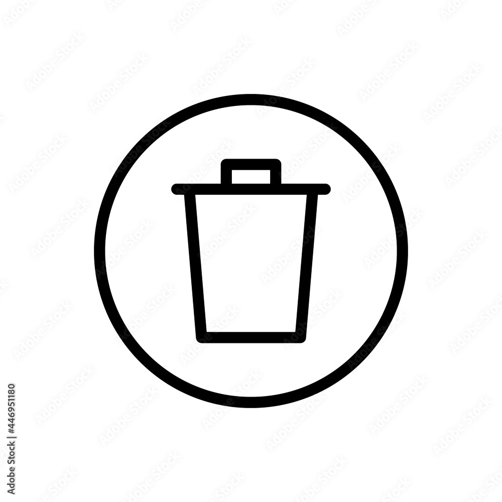 Trash icon vector line rounded style Trash icon vector line rounded style