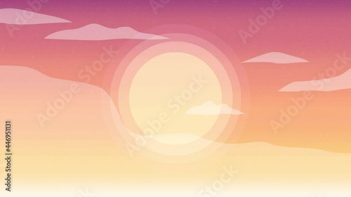 
Loop video. sky clouds. illustration style. Background design 4k 2D animation