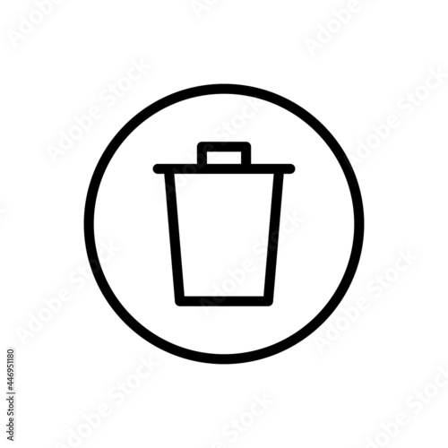 Trash icon vector line rounded style