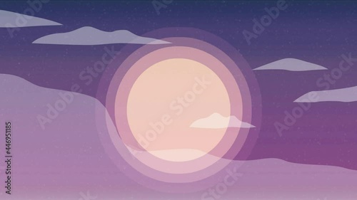 
Loop video. sky clouds. illustration style. Background design 4k 2D animation