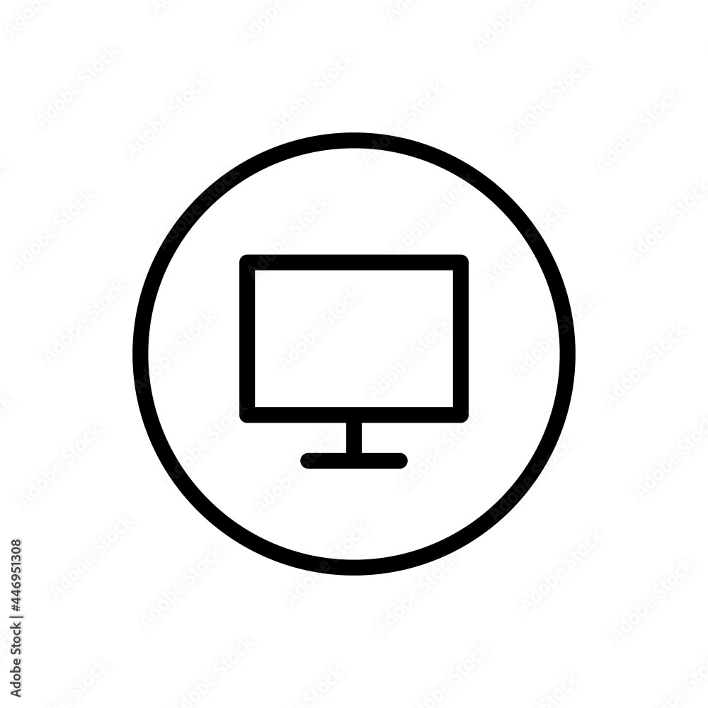 Monitor icon vector line rounded style Monitor icon vector line rounded style