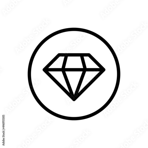 Diamond icon vector line rounded style