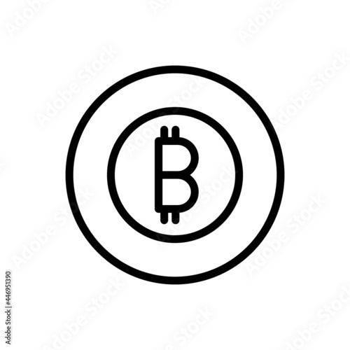 Bitcoin icon vector line rounded style