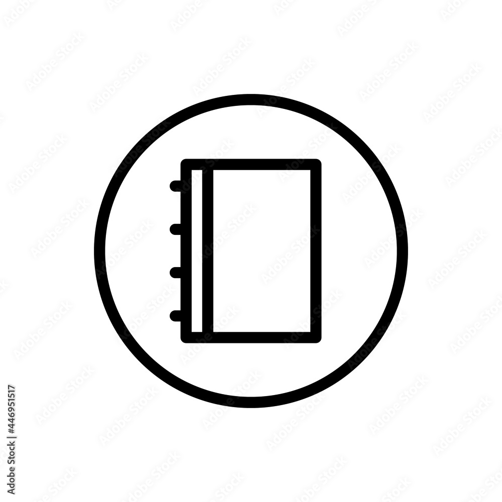 Notebook icon vector line rounded style Notebook icon vector line rounded style