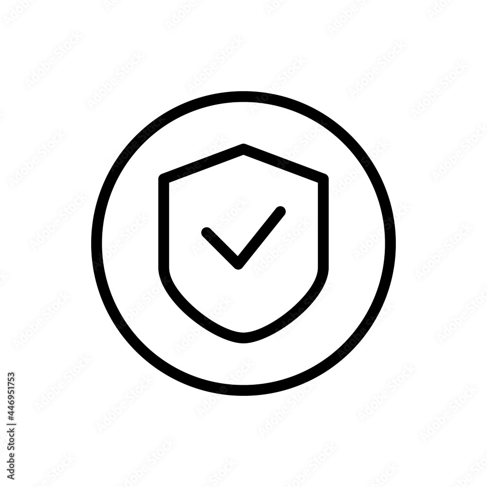 Shield icon vector line rounded style Shield icon vector line rounded style