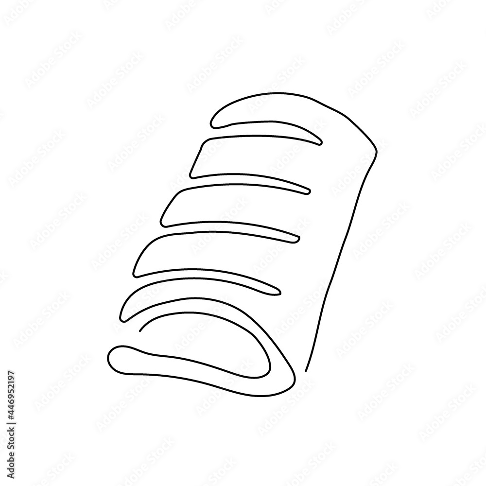 Puff bread one line art. Continuous line drawing of tart, pie, cobbler, cake. Puff bread one line art. Continuous line drawing of tart, pie, cobbler, cake.