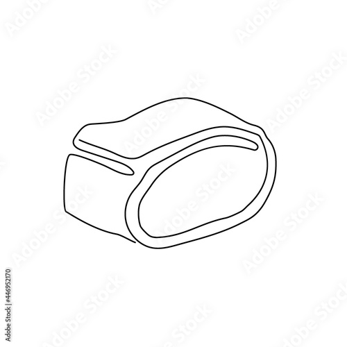 Poppy seed roll one line art. Continuous line drawing of tart, pie, cobbler, cake.