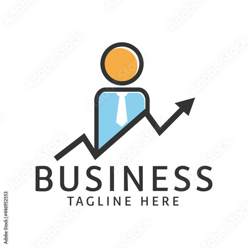 line people business arrow logo design template inspiration