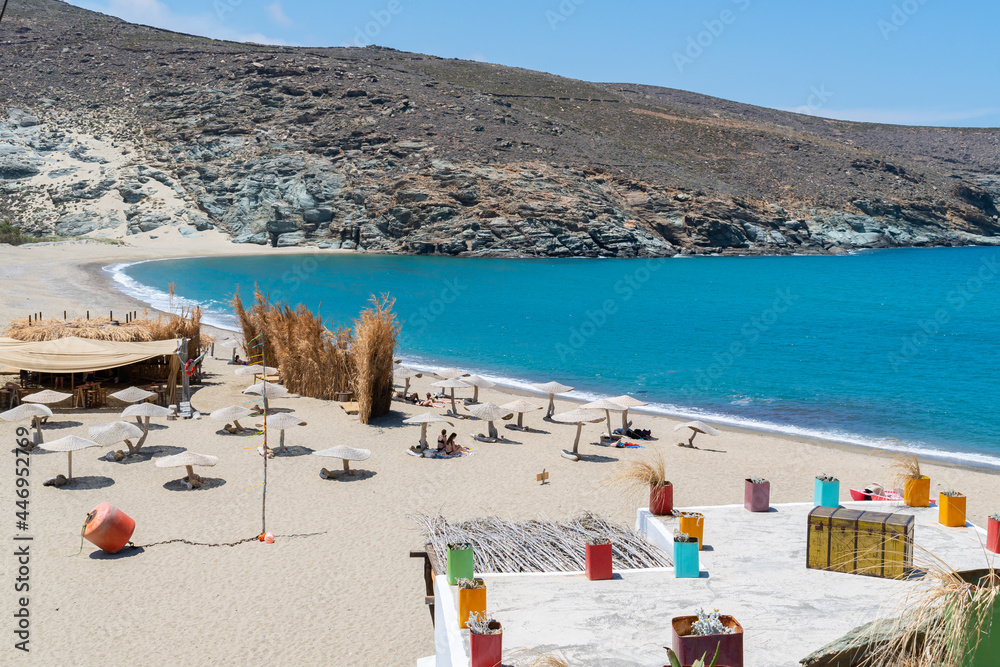 Kolympithra beach in Tinos island, Greece