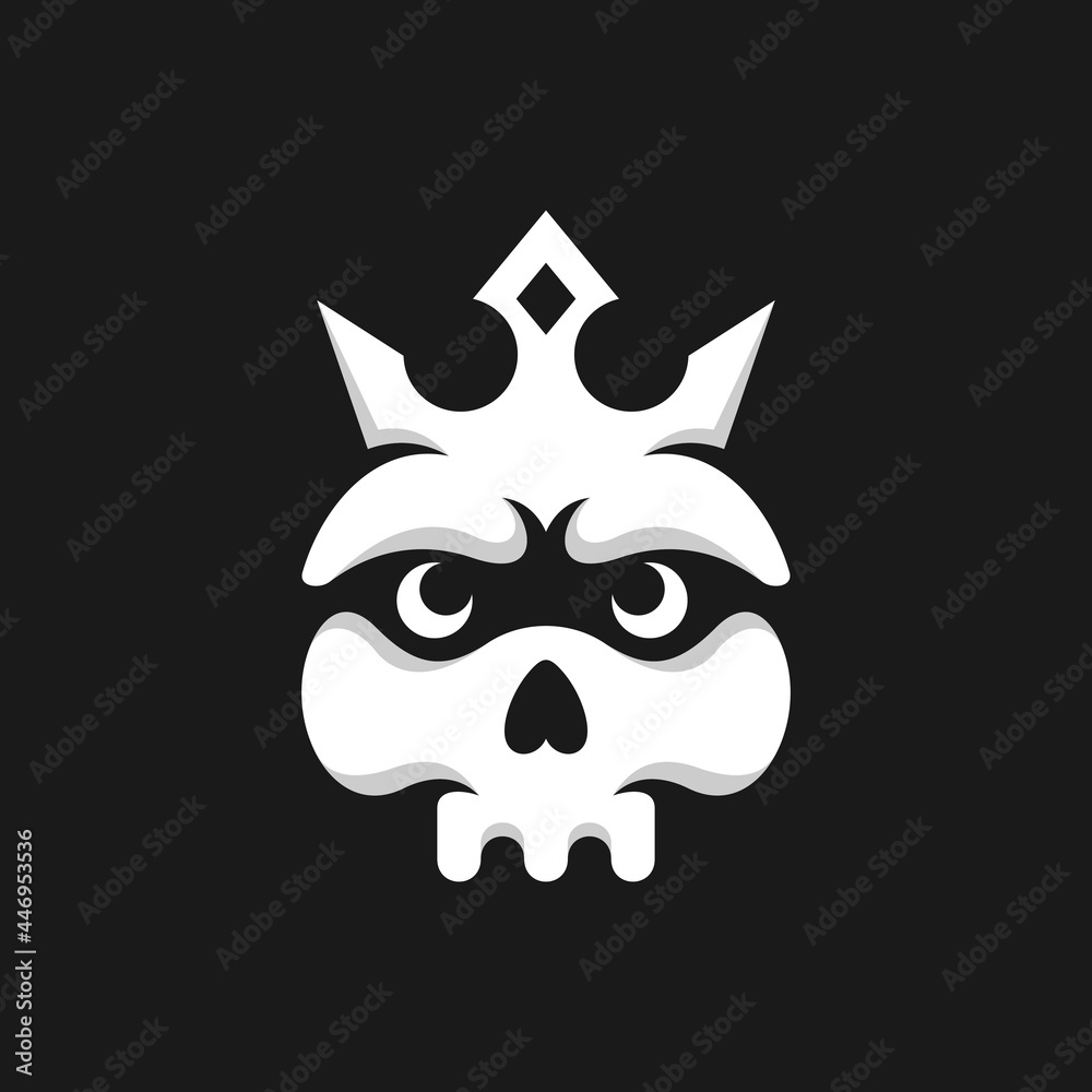 skull with crown vector logo skull with crown vector logo