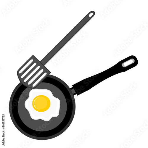 Vector fried eggs in a frying pan