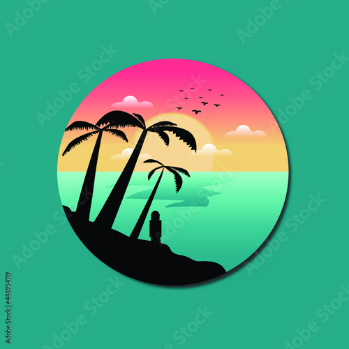 beautiful sunset calm with solitude