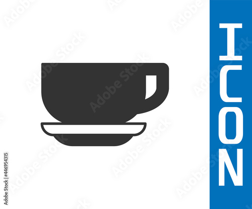 Grey Coffee cup icon isolated on white background. Tea cup. Hot drink coffee. Vector