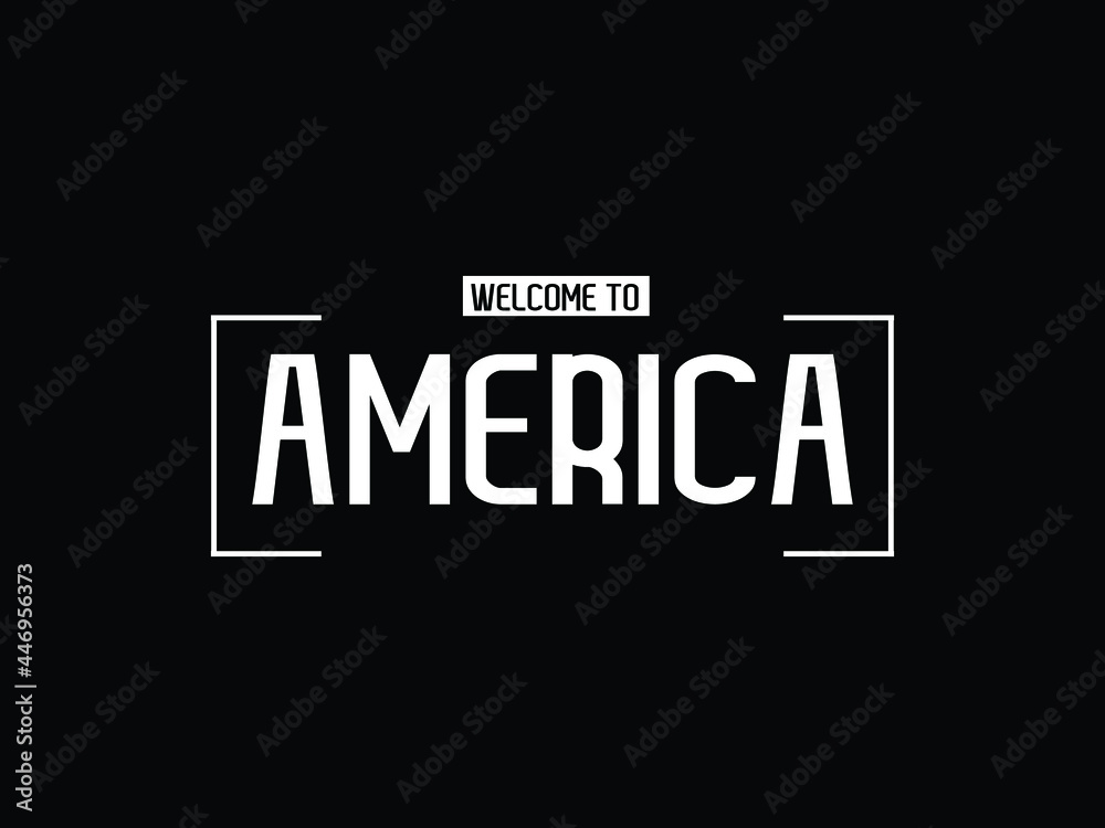 welcome to America typography modern text Vector illustration stock 