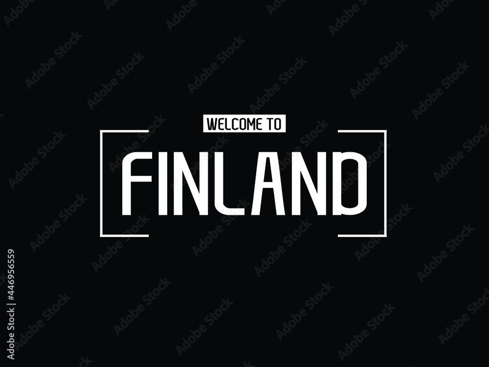 welcome to Finland typography modern text Vector illustration stock 