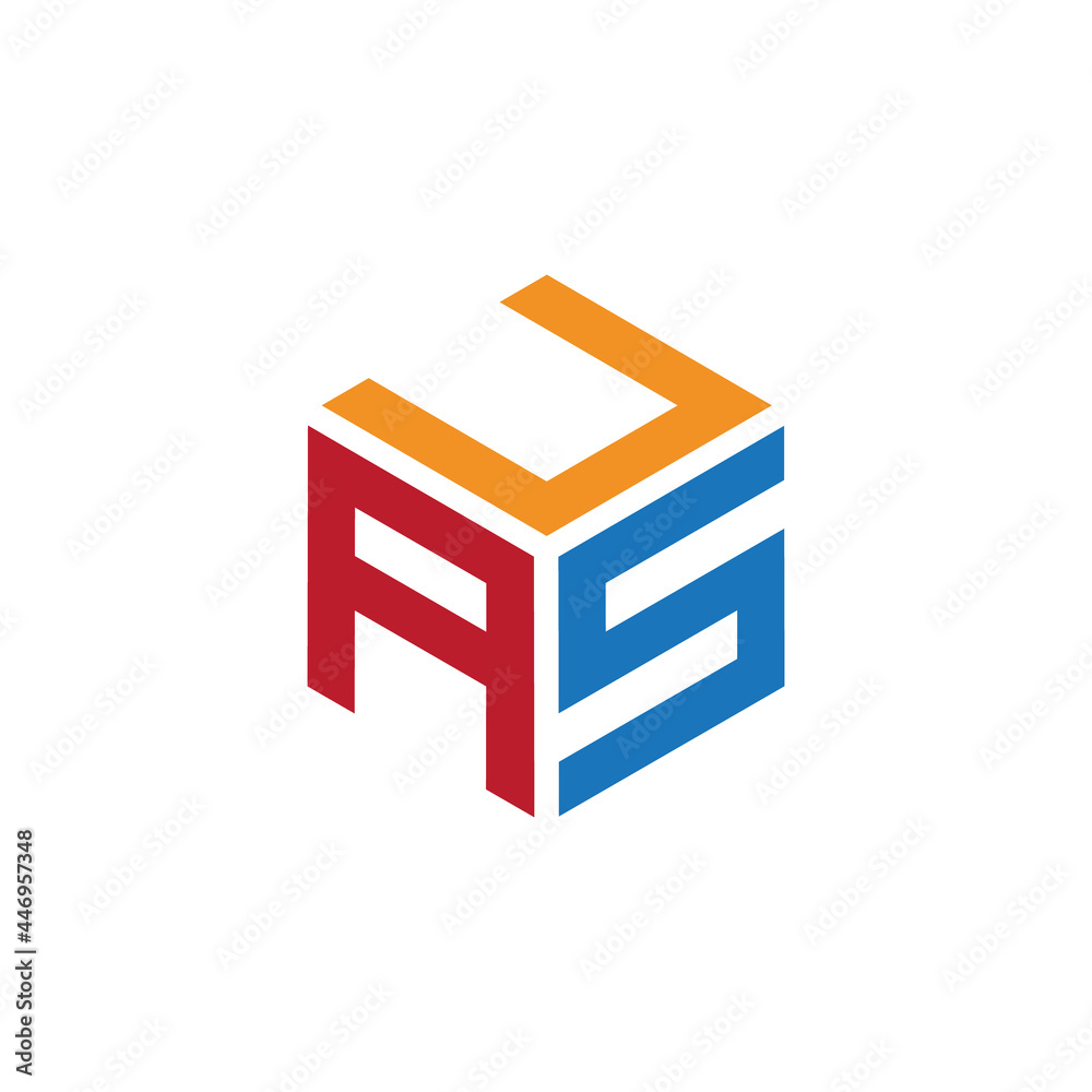 Hexagon logo with the letters UAS design Hexagon logo with the letters UAS design
