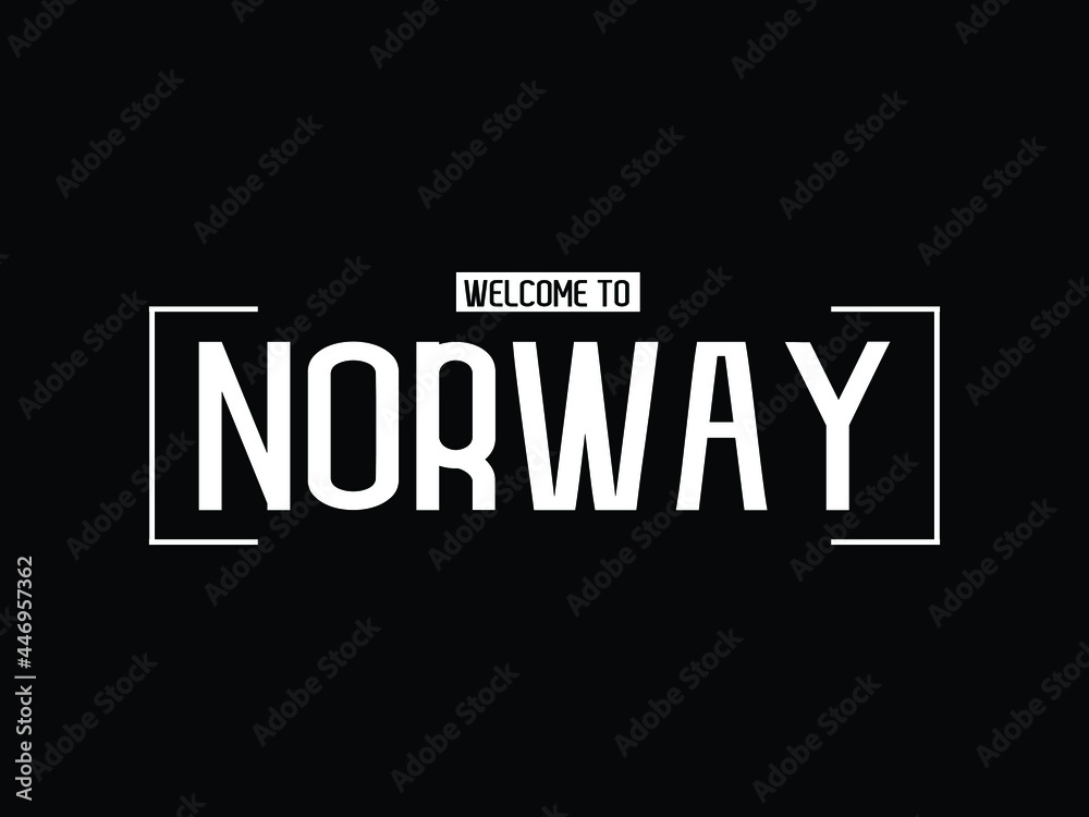 welcome to Norway typography modern text Vector illustration stock 