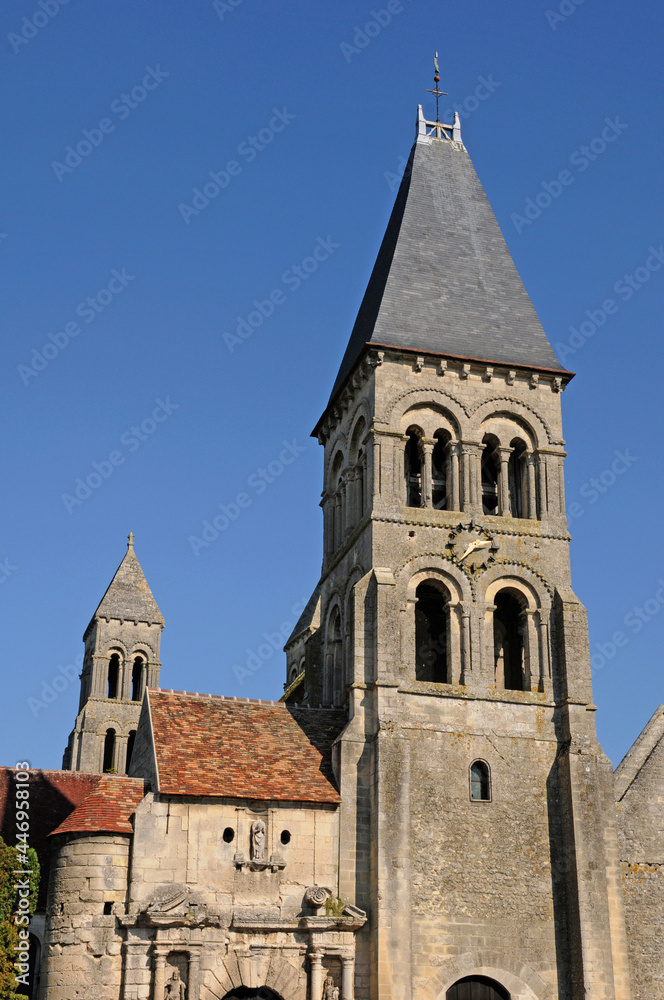 Morienval, France - april 3 2017 : the abbatial church