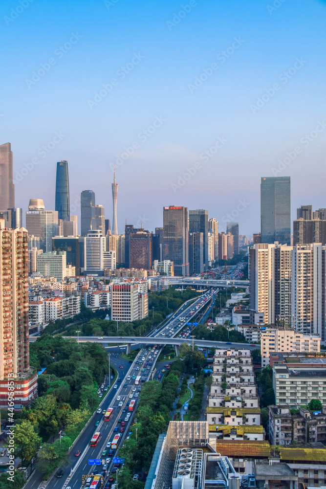 Naklejka premium Guangzhou City Night View