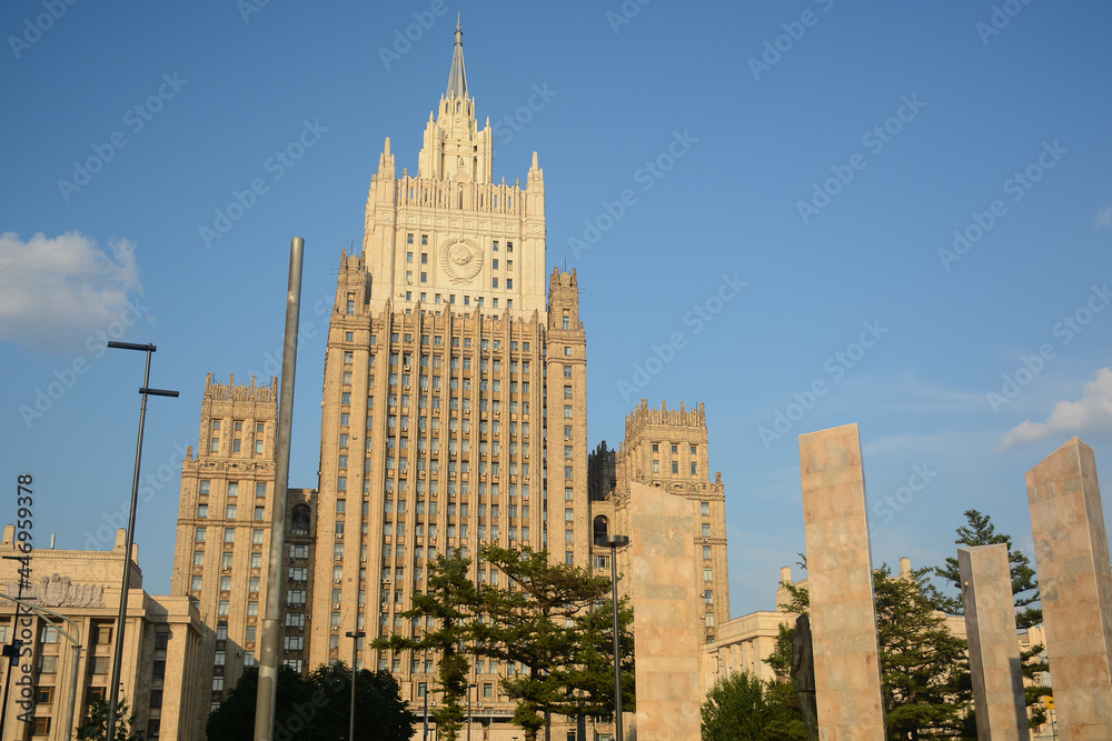 MOSCOW, RUSSIA - JULY 15, 2021: Building of The Ministry of Foreign Affairs of Russia