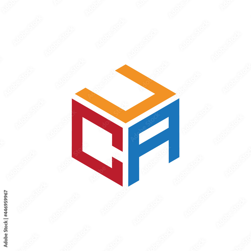 Hexagon logo with the letters UCA design Hexagon logo with the letters UCA design