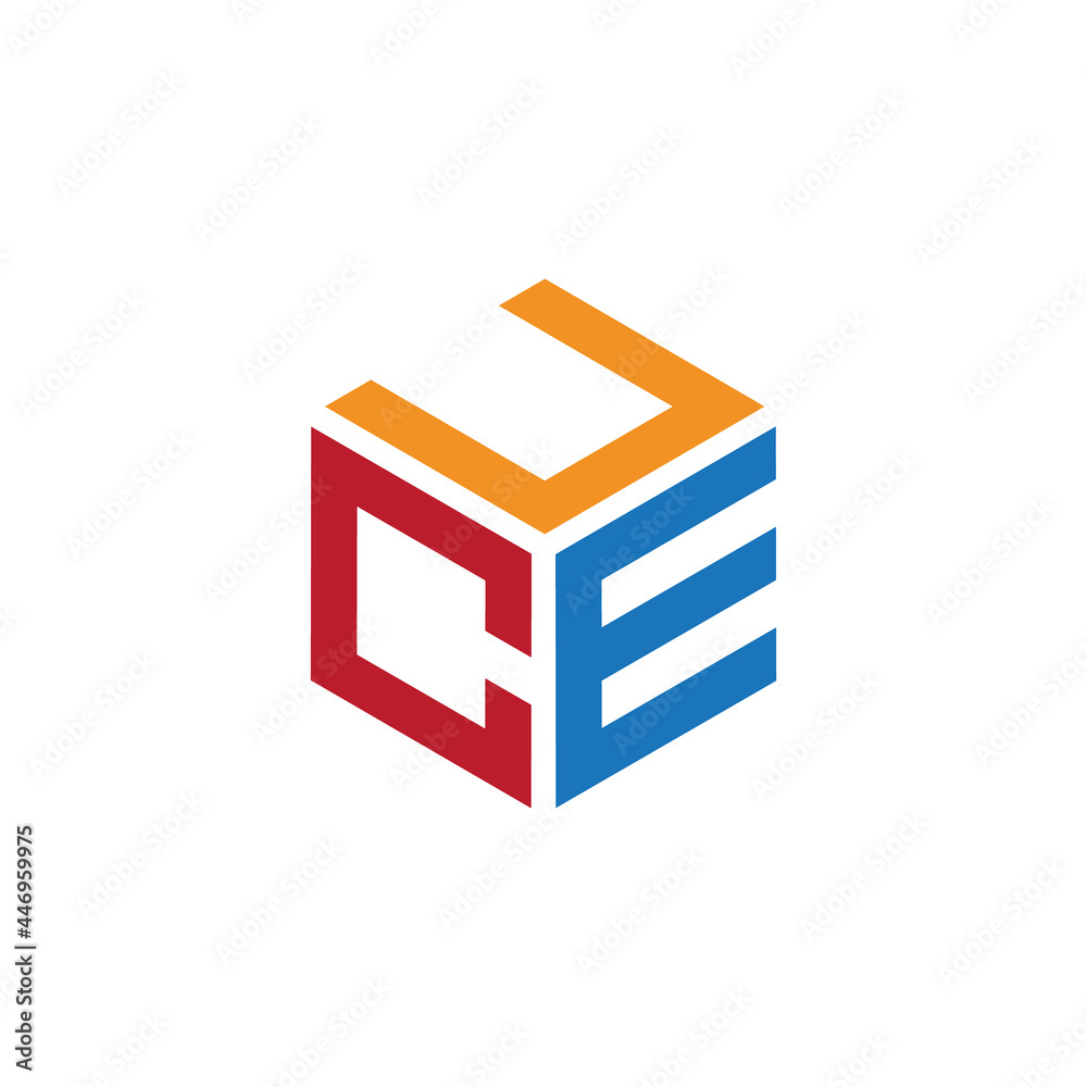 Hexagon logo with the letters UCE design Hexagon logo with the letters UCE design