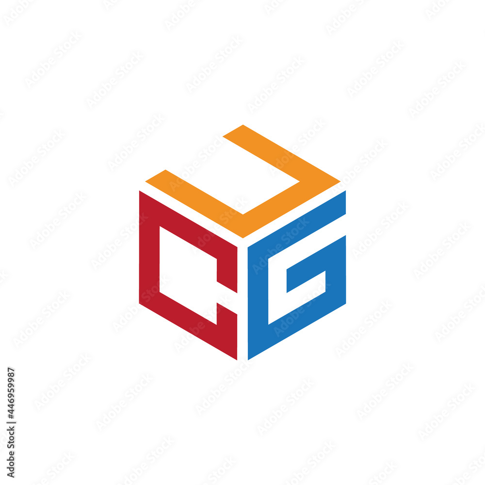 Hexagon logo with the letters UCG design Hexagon logo with the letters UCG design