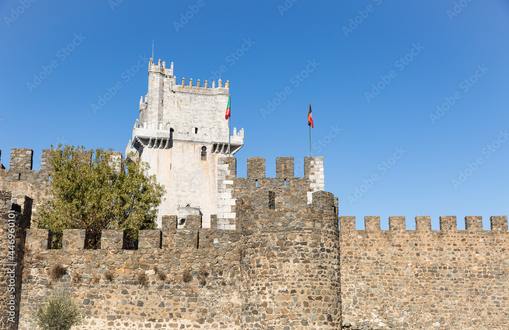 the keep tower of the medieval castle of Beja city, Alentejo, Portugal
