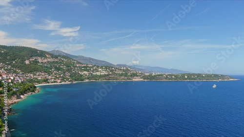 Wallpaper Mural Monte Carlo, Monaco. Aerial view of famous microstate on French Riviera, blue waters of Mediterranean Sea - landscape panorama of Europe from above. Torontodigital.ca