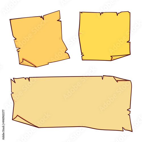 Comic style yellow stickers. Ready template for your design