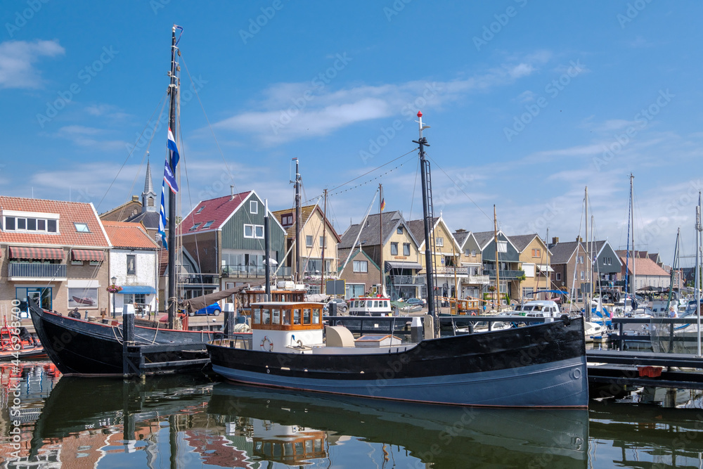 Shipsnumber UK 141, Shipsnumber UK 160, Urk, marina, Noordoostpolder, Flevoland Province, The Netherlands Shipsnumber UK 141, Shipsnumber UK 160, Urk, marina, Noordoostpolder, Flevoland Province, The Netherlands