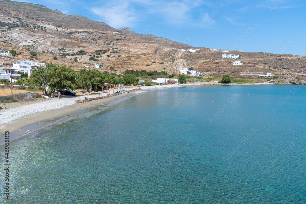 Giannaki beach at Kardiani bay, Tinos island, Greece
