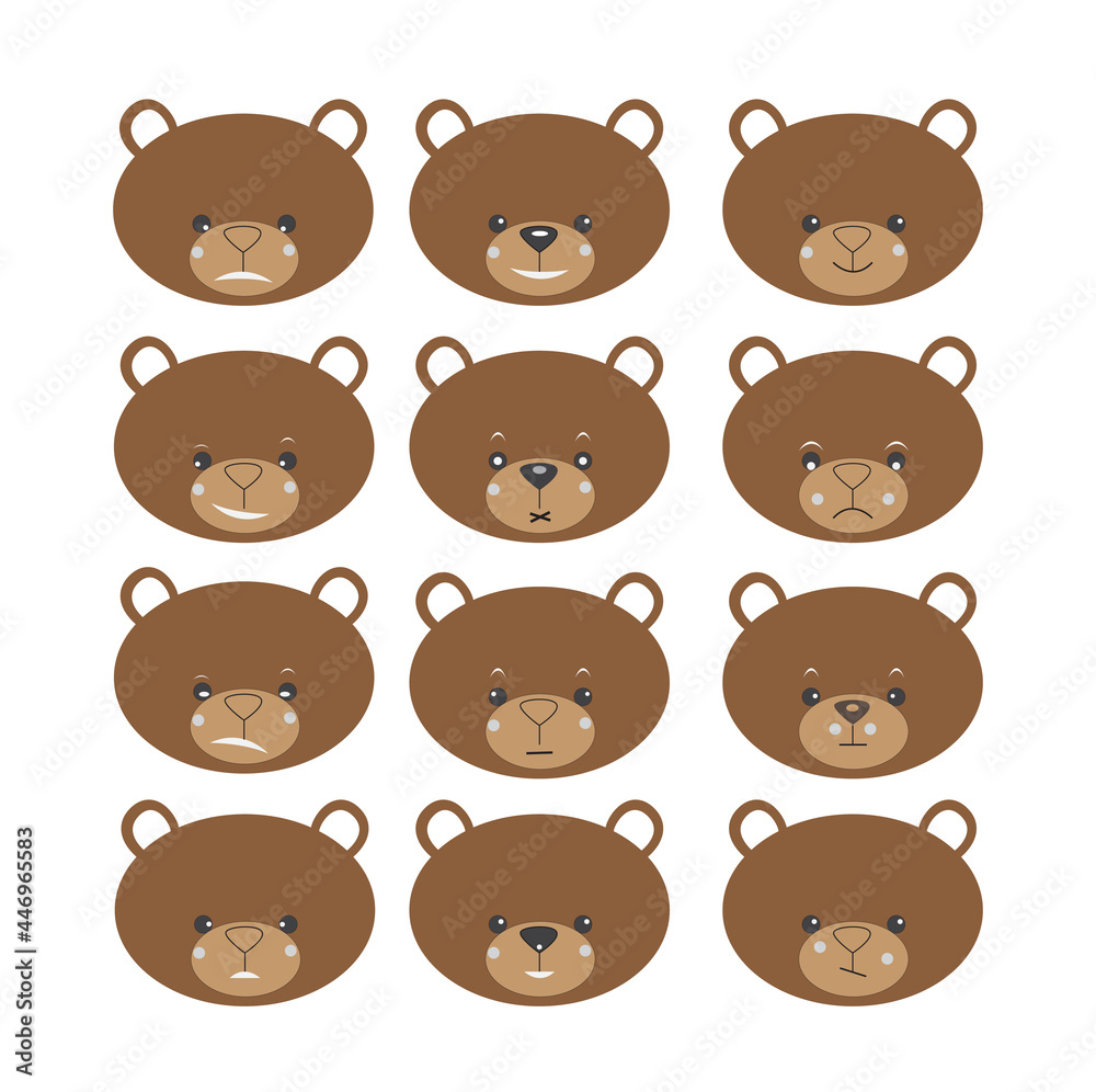 simple set of bear vector lines icon. contain such icons simple bear with facial expressions and more simple set of bear vector lines icon. contain such icons simple bear with facial expressions and more