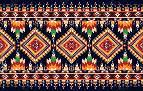Ikat geometric folklore ornament. Tribal ethnic vector texture. 
Seamless striped pattern in Aztec style. Figure tribal embroidery. 
Indian, Scandinavian, Gypsy, Mexican, folk pattern.