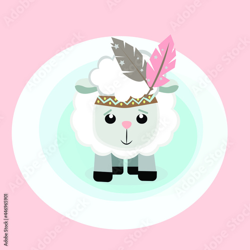 CUTE LAMIN COWBOY, CUTE ILLUSTRATION photo