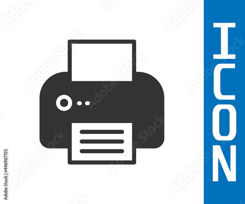 Grey Printer icon isolated on white background. Vector