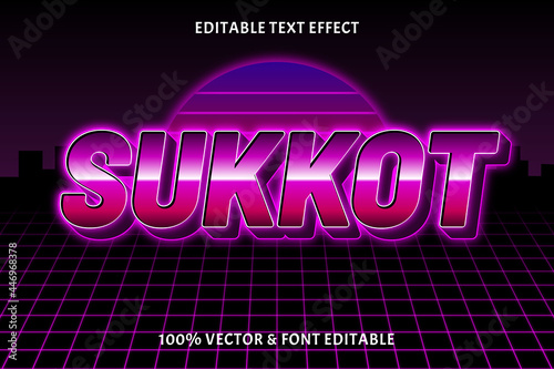 Sukkot editable text effect retro style