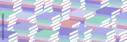 積み上げた本の背景イラスト_積読_3:1
